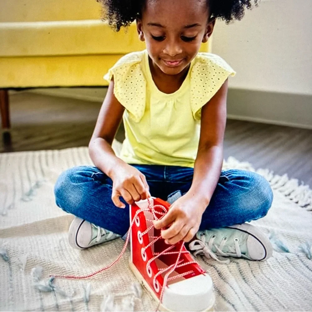 Melissa & Doug Wood Lacing Sneaker Educational Toy - Picture 8 of 8